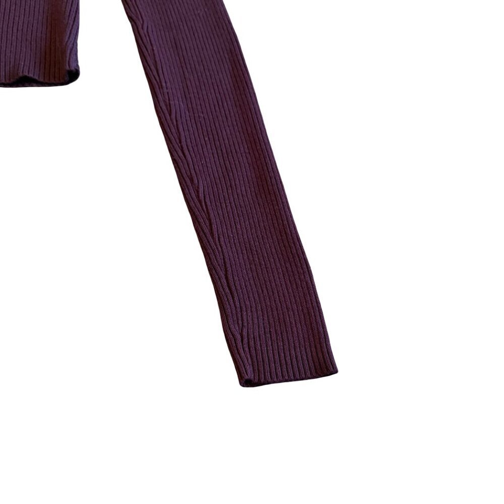 Beverly and Beck PacSun Purple Cropped Sweater Plunging Neckline Size Small - Picture 11 of 11
